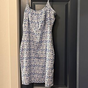SHEIN Blue and White Floral Dress